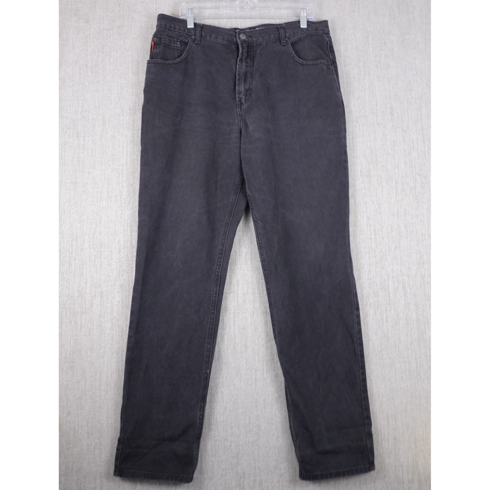 Vintage Bugle Boy Jeans 705 Men's 36x34 Black Straight Leg 100% Cotton Denim